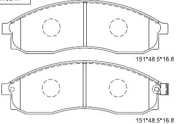 KD1785 ASIMCO Комплект тормозных колодок, дисковый тормоз (фото 1)