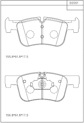 KD2001 ASIMCO Комплект тормозных колодок, дисковый тормоз (фото 1)