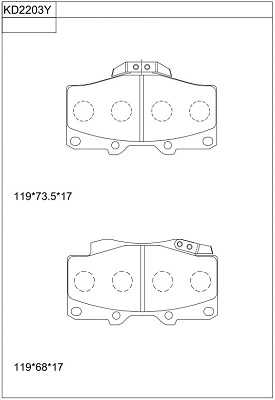 KD2203Y ASIMCO Комплект тормозных колодок, дисковый тормоз (фото 1)