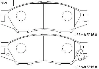 KD2725 ASIMCO Комплект тормозных колодок, дисковый тормоз (фото 1)