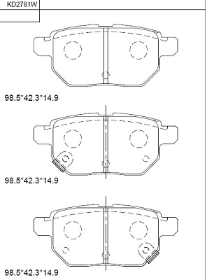 KD2781W ASIMCO Комплект тормозных колодок, дисковый тормоз (фото 1)