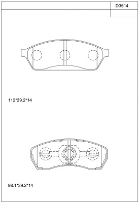 KD3514 ASIMCO Комплект тормозных колодок, дисковый тормоз (фото 1)