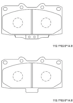 KD3728 ASIMCO Комплект тормозных колодок, дисковый тормоз (фото 1)