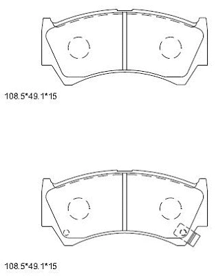KD3733 ASIMCO Комплект тормозных колодок, дисковый тормоз (фото 1)
