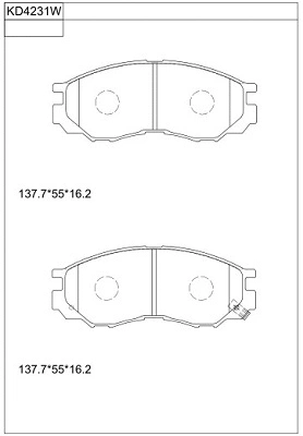 KD4231W ASIMCO Комплект тормозных колодок, дисковый тормоз (фото 1)