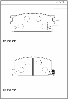 KD4347F ASIMCO Комплект тормозных колодок, дисковый тормоз (фото 1)