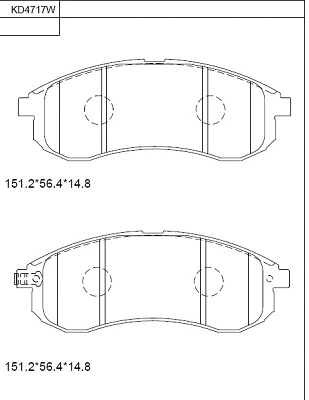 KD4717W ASIMCO Комплект тормозных колодок, дисковый тормоз (фото 1)