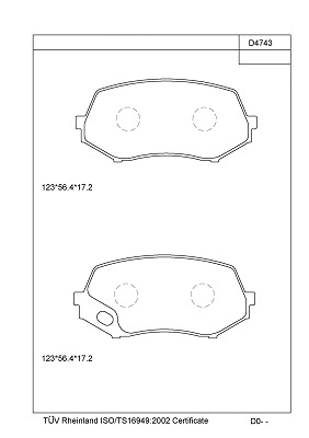 KD4743 ASIMCO Комплект тормозных колодок, дисковый тормоз (фото 1)