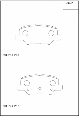 KD4747 ASIMCO Комплект тормозных колодок, дисковый тормоз (фото 1)