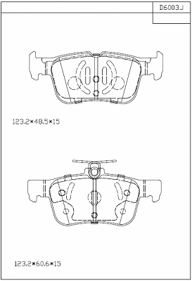 KD6003 ASIMCO Комплект тормозных колодок, дисковый тормоз (фото 1)