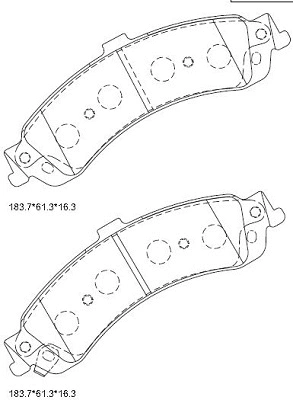 KD6342 ASIMCO Комплект тормозных колодок, дисковый тормоз (фото 1)