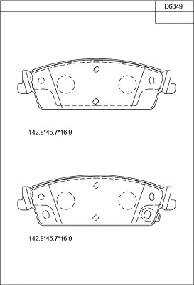 KD6349 ASIMCO Комплект тормозных колодок, дисковый тормоз (фото 1)