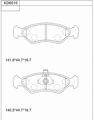 KD6515 ASIMCO Комплект тормозных колодок, дисковый тормоз (фото 1)