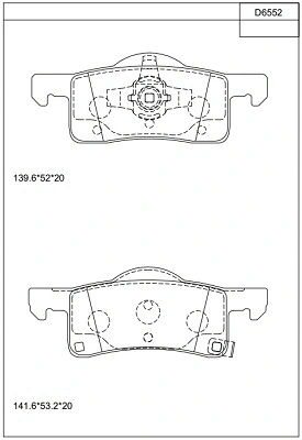 KD6552 ASIMCO Комплект тормозных колодок, дисковый тормоз (фото 1)