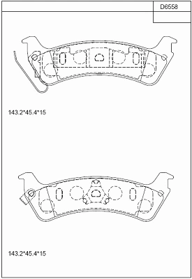 KD6558 ASIMCO Комплект тормозных колодок, дисковый тормоз (фото 1)