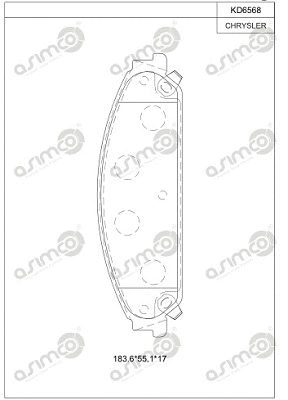 KD6568 ASIMCO Комплект тормозных колодок, дисковый тормоз (фото 1)