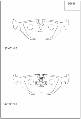 KD6585 ASIMCO Комплект тормозных колодок, дисковый тормоз (фото 1)