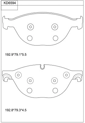 KD6594 ASIMCO Комплект тормозных колодок, дисковый тормоз (фото 1)