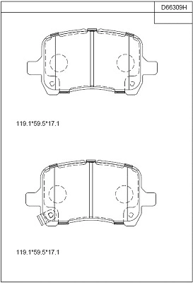 KD66309H ASIMCO Комплект тормозных колодок, дисковый тормоз (фото 1)