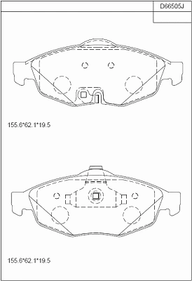 KD66505 ASIMCO Комплект тормозных колодок, дисковый тормоз (фото 1)