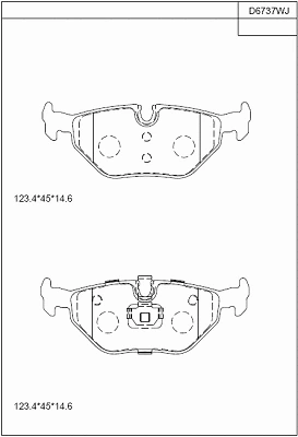 KD6737W ASIMCO Комплект тормозных колодок, дисковый тормоз (фото 1)