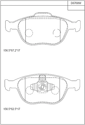 KD6768W ASIMCO Комплект тормозных колодок, дисковый тормоз (фото 1)