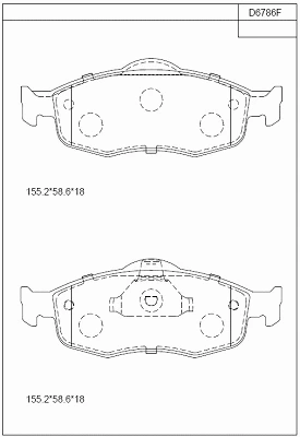 KD6786F ASIMCO Комплект тормозных колодок, дисковый тормоз (фото 1)