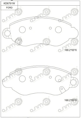 KD6791W ASIMCO Комплект тормозных колодок, дисковый тормоз (фото 1)