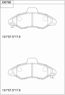 KD6796 ASIMCO Комплект тормозных колодок, дисковый тормоз (фото 1)