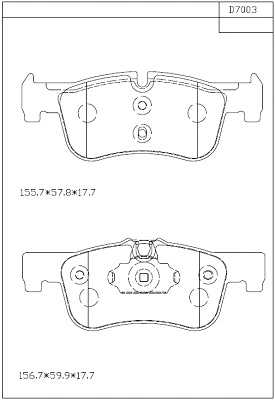 KD7003 ASIMCO Комплект тормозных колодок, дисковый тормоз (фото 1)