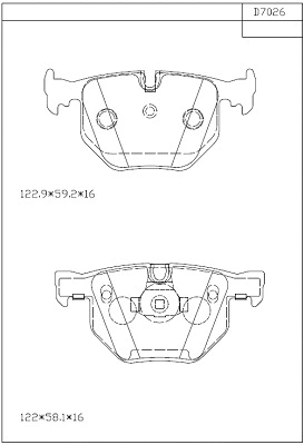 KD7026 ASIMCO Комплект тормозных колодок, дисковый тормоз (фото 1)