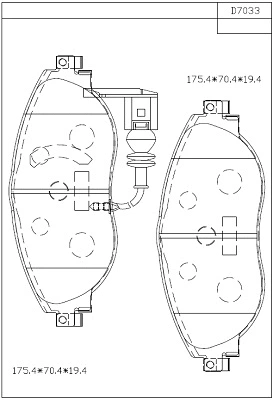 KD7033 ASIMCO Комплект тормозных колодок, дисковый тормоз (фото 1)