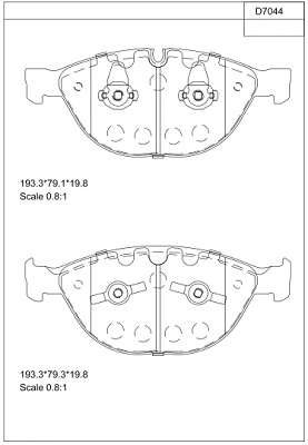 KD7044 ASIMCO Комплект тормозных колодок, дисковый тормоз (фото 1)