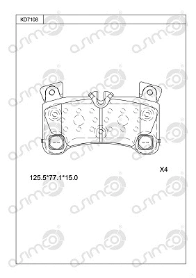 KD7108 ASIMCO Комплект тормозных колодок, дисковый тормоз (фото 1)