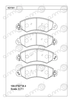 KD7301 ASIMCO Комплект тормозных колодок, дисковый тормоз (фото 1)