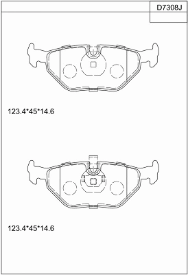 KD7308 ASIMCO Комплект тормозных колодок, дисковый тормоз (фото 1)