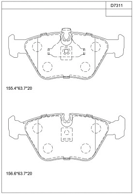KD7311 ASIMCO Комплект тормозных колодок, дисковый тормоз (фото 1)