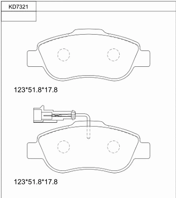 KD7321 ASIMCO Комплект тормозных колодок, дисковый тормоз (фото 1)