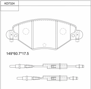 KD7324 ASIMCO Комплект тормозных колодок, дисковый тормоз (фото 1)