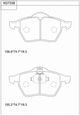 KD7338 ASIMCO Комплект тормозных колодок, дисковый тормоз (фото 1)