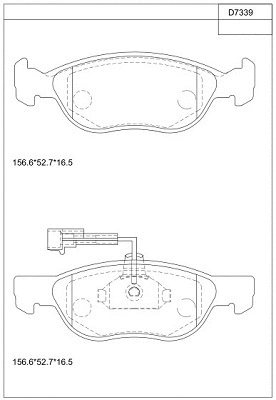 KD7339 ASIMCO Комплект тормозных колодок, дисковый тормоз (фото 1)