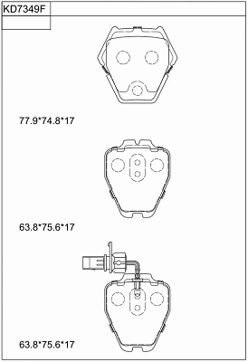 KD7349F ASIMCO Комплект тормозных колодок, дисковый тормоз (фото 1)