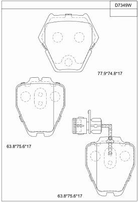 KD7349W ASIMCO Комплект тормозных колодок, дисковый тормоз (фото 1)