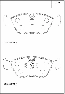 KD7383 ASIMCO Комплект тормозных колодок, дисковый тормоз (фото 1)