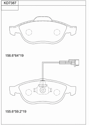 KD7387 ASIMCO Комплект тормозных колодок, дисковый тормоз (фото 1)