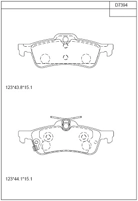 KD7394 ASIMCO Комплект тормозных колодок, дисковый тормоз (фото 1)