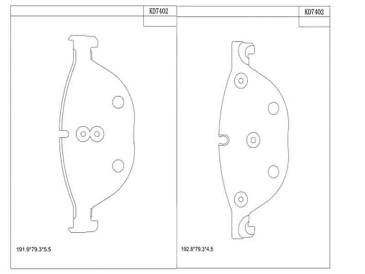 KD7402 ASIMCO Комплект тормозных колодок, дисковый тормоз (фото 1)