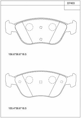 KD7403 ASIMCO Комплект тормозных колодок, дисковый тормоз (фото 1)