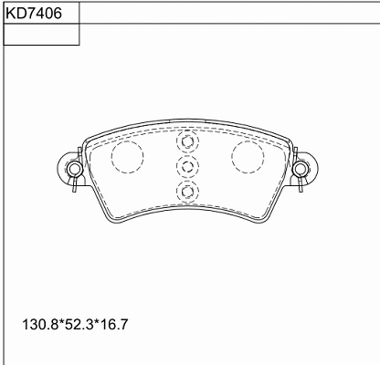 KD7406 ASIMCO Комплект тормозных колодок, дисковый тормоз (фото 1)