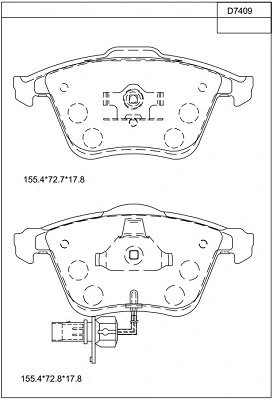 KD7409 ASIMCO Комплект тормозных колодок, дисковый тормоз (фото 1)